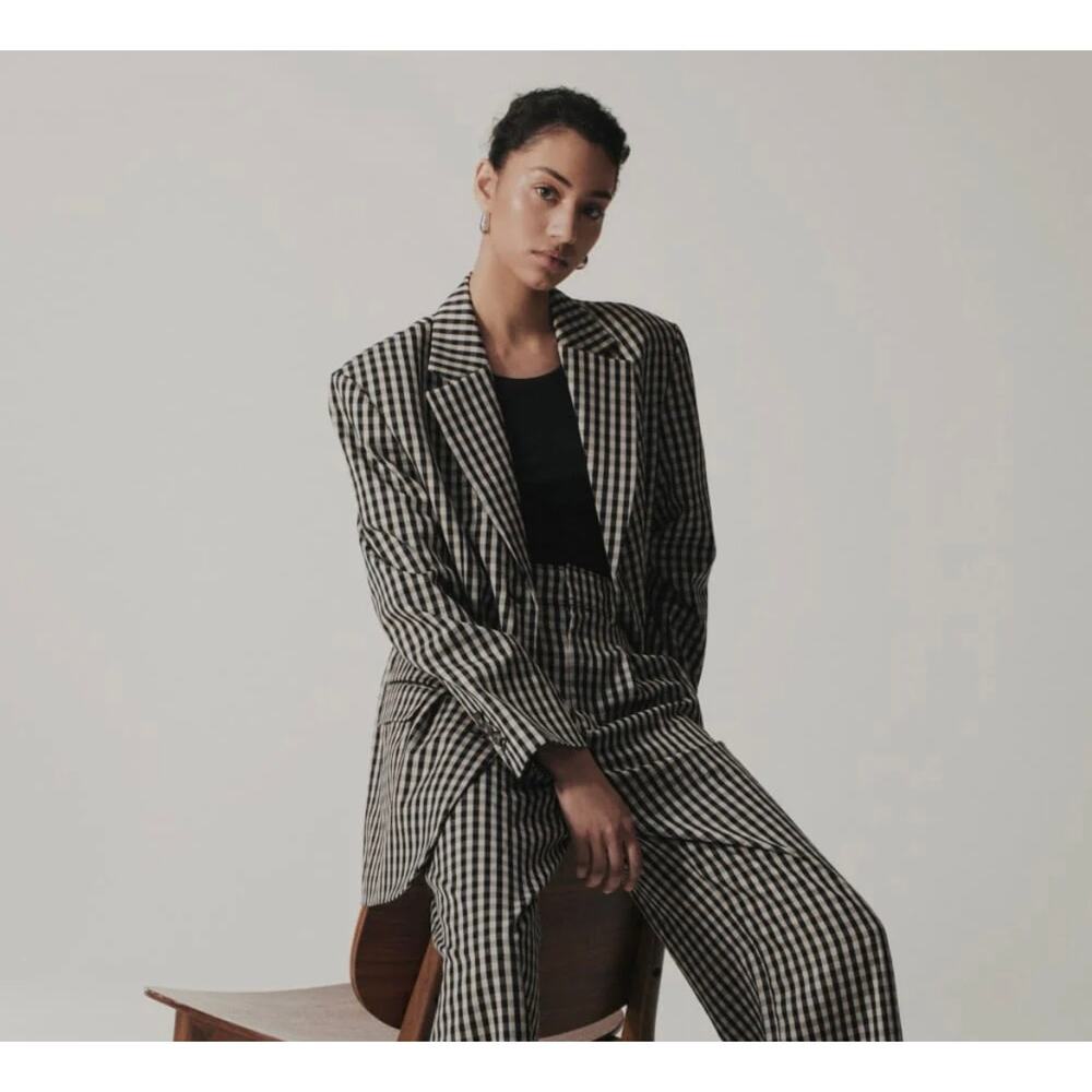 New Everlane The 80s Blazer Oversized Gingham Check Patterned Menswear 2